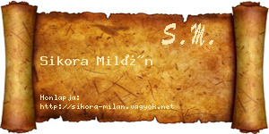 Sikora Milán névjegykártya