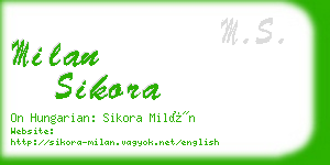 milan sikora business card